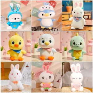 10" Plush animals lamb penguins dinosaur rabbit