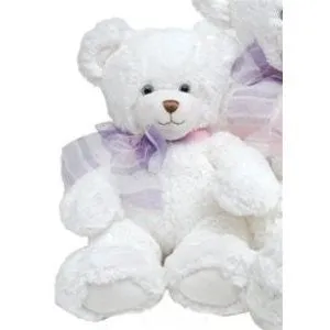 10" Seated White Dena Bear