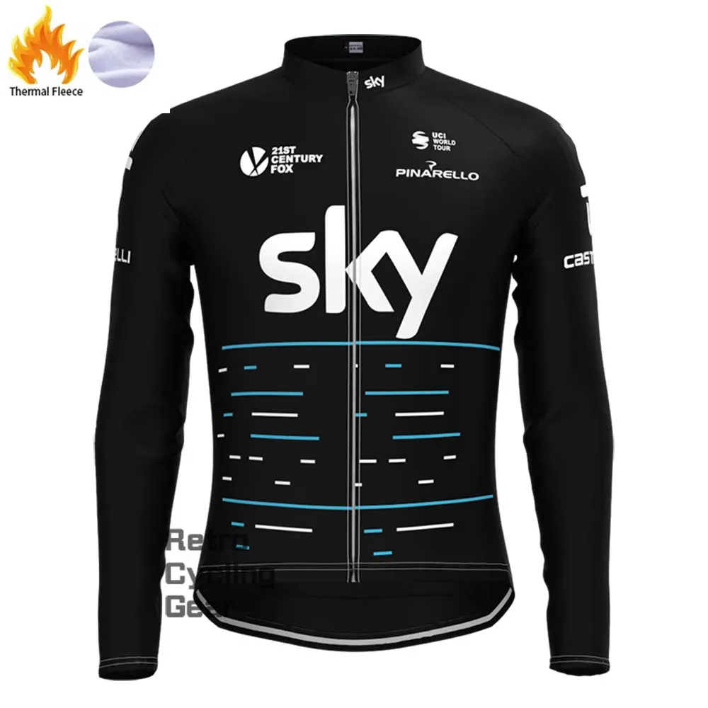 2017 black sky Fleece Retro Long Sleeves Jerseys