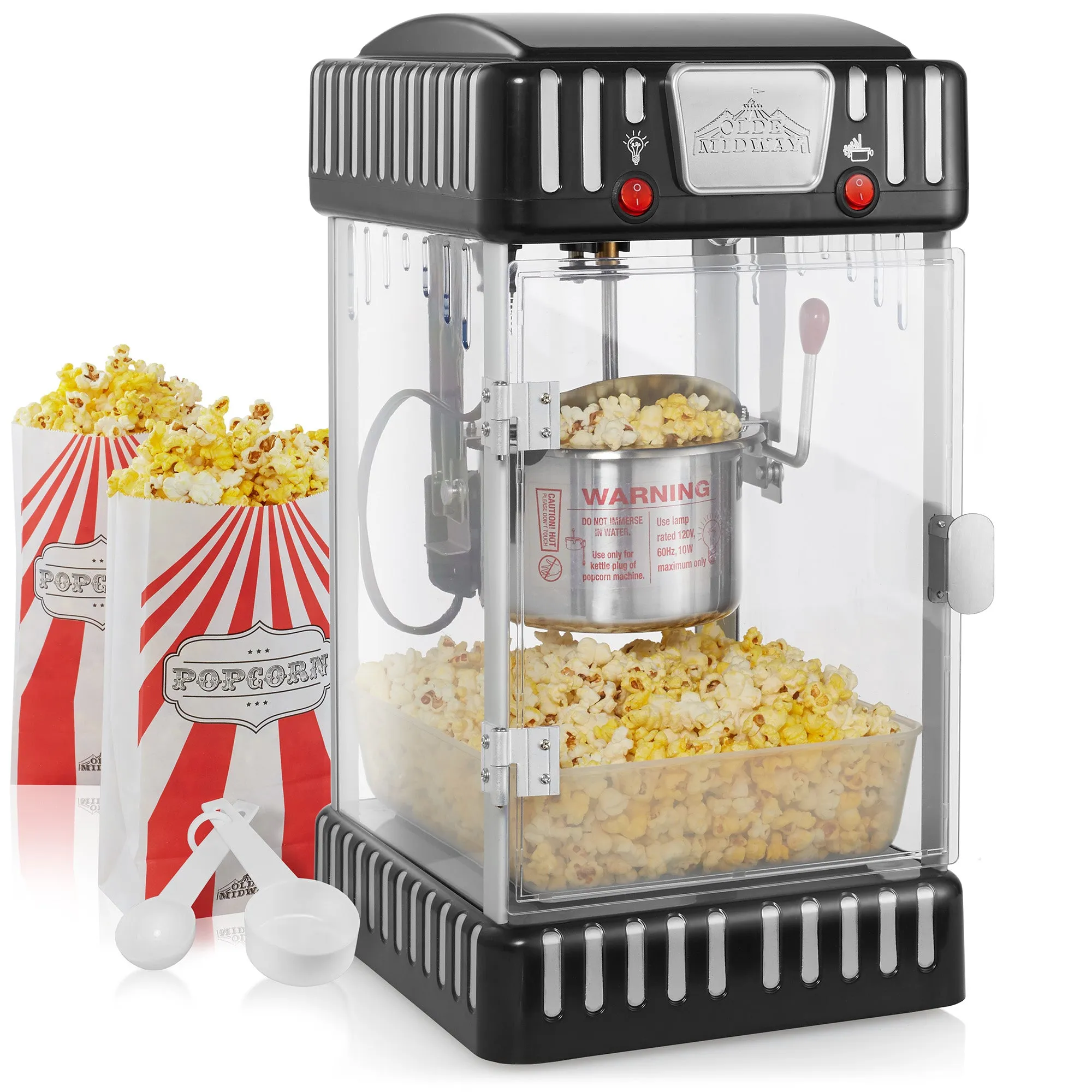 2.5 oz. Retro-Style Popcorn Machine, Black