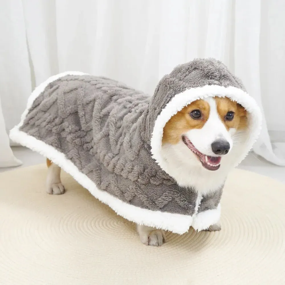 Anniepaw Winter Warm Pet Cloak Dog Blanket Thick Plush Dog Jacket Clothes Cat Clothing Pet Clothing Teddy Corgi Coat