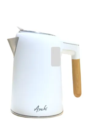 Asahi Coated Staineless Electric Kettle 1.7L With Handle Wooden Print Design