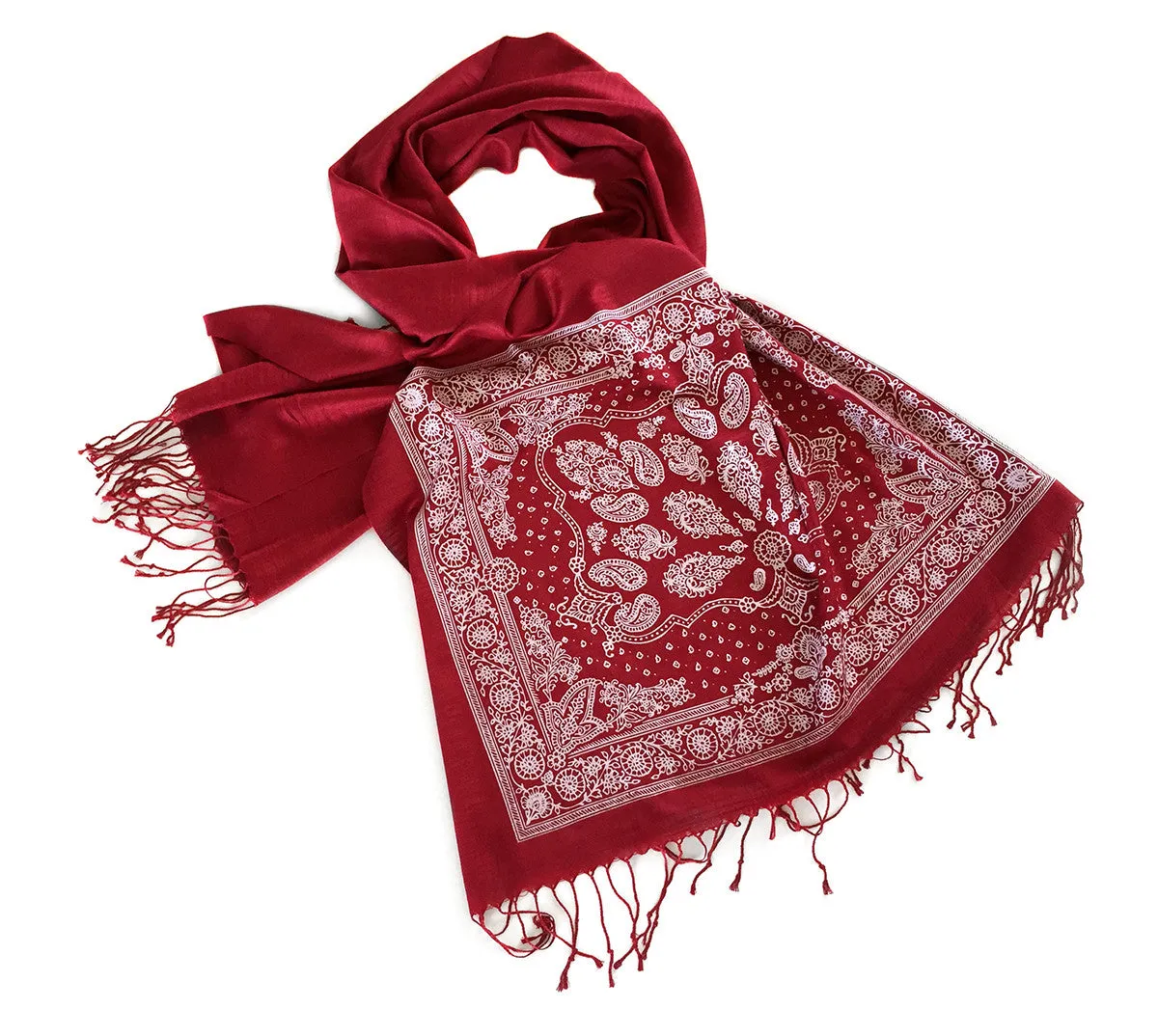 Bandana Print scarf. Linen weave pashmina