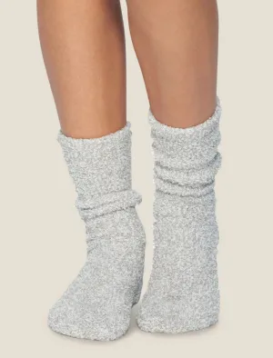 Barefoot Dreams - CozyChic Women's Heathered Socks in Oyster-White