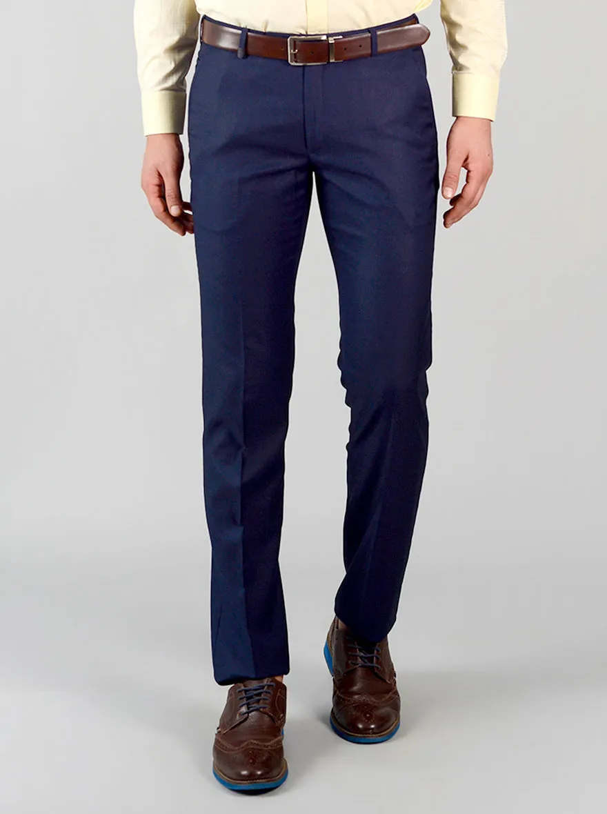 Blue Checked Slim Fit Formal Trouser | JB Studio