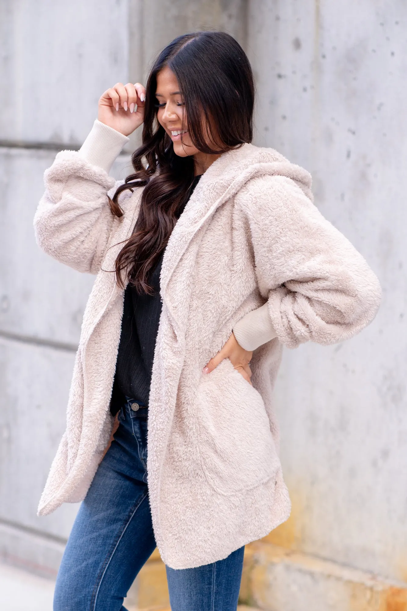 Cozy Sherpa Jacket - Warm Milk