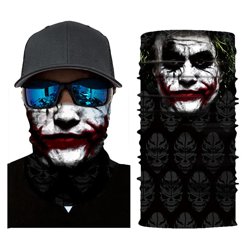 Digital Printing Magic Variety Multifunctional Skull Horror Clown Outdoor Sports Scarf