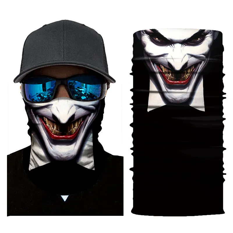 Digital Printing Magic Variety Multifunctional Skull Horror Clown Outdoor Sports Scarf