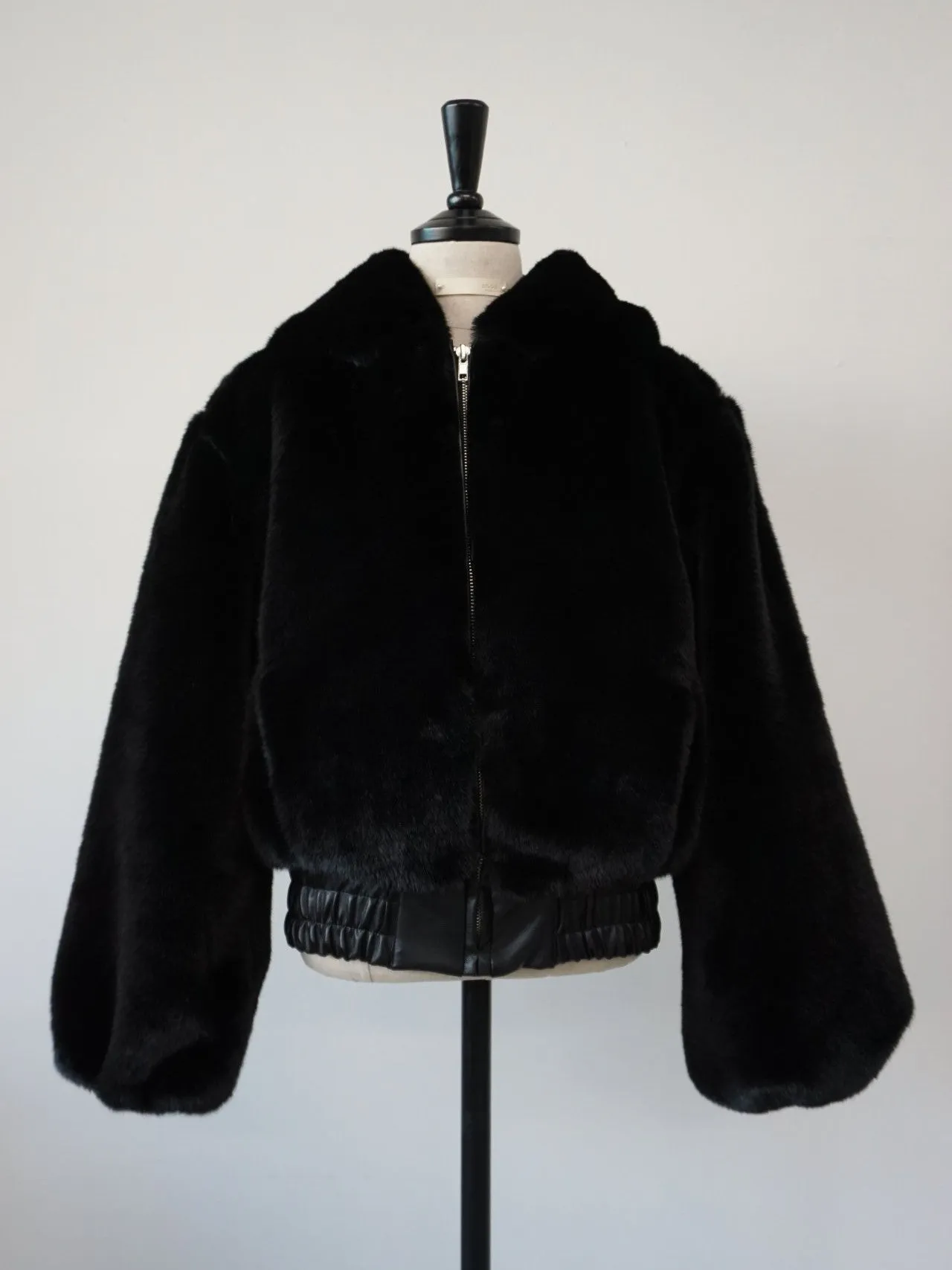 FAUX FUR JACKET WITH HOOD