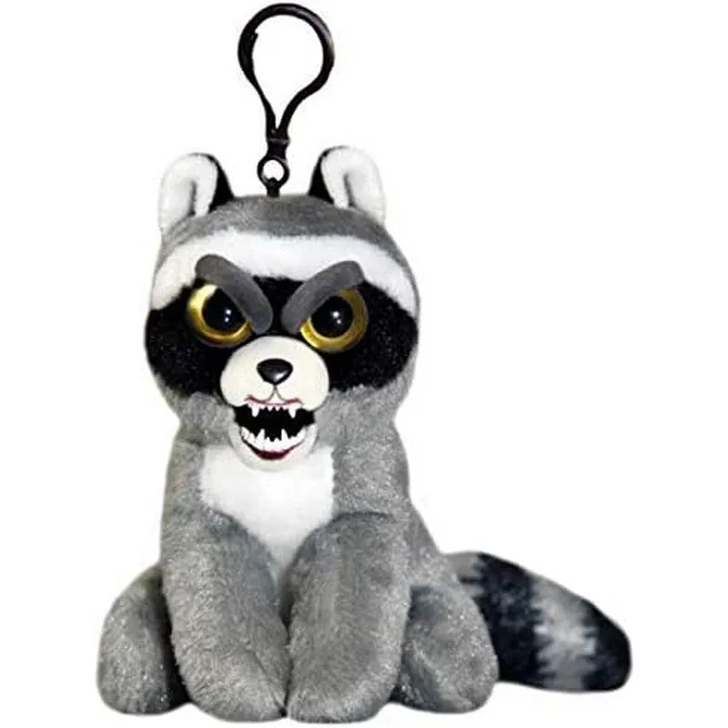 Feisty Pets Mini Rascal Rampage Raccoon 4" Backpack Plush Clip