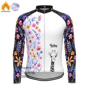 Giraffe flower Fleece Long Sleeve Jersey