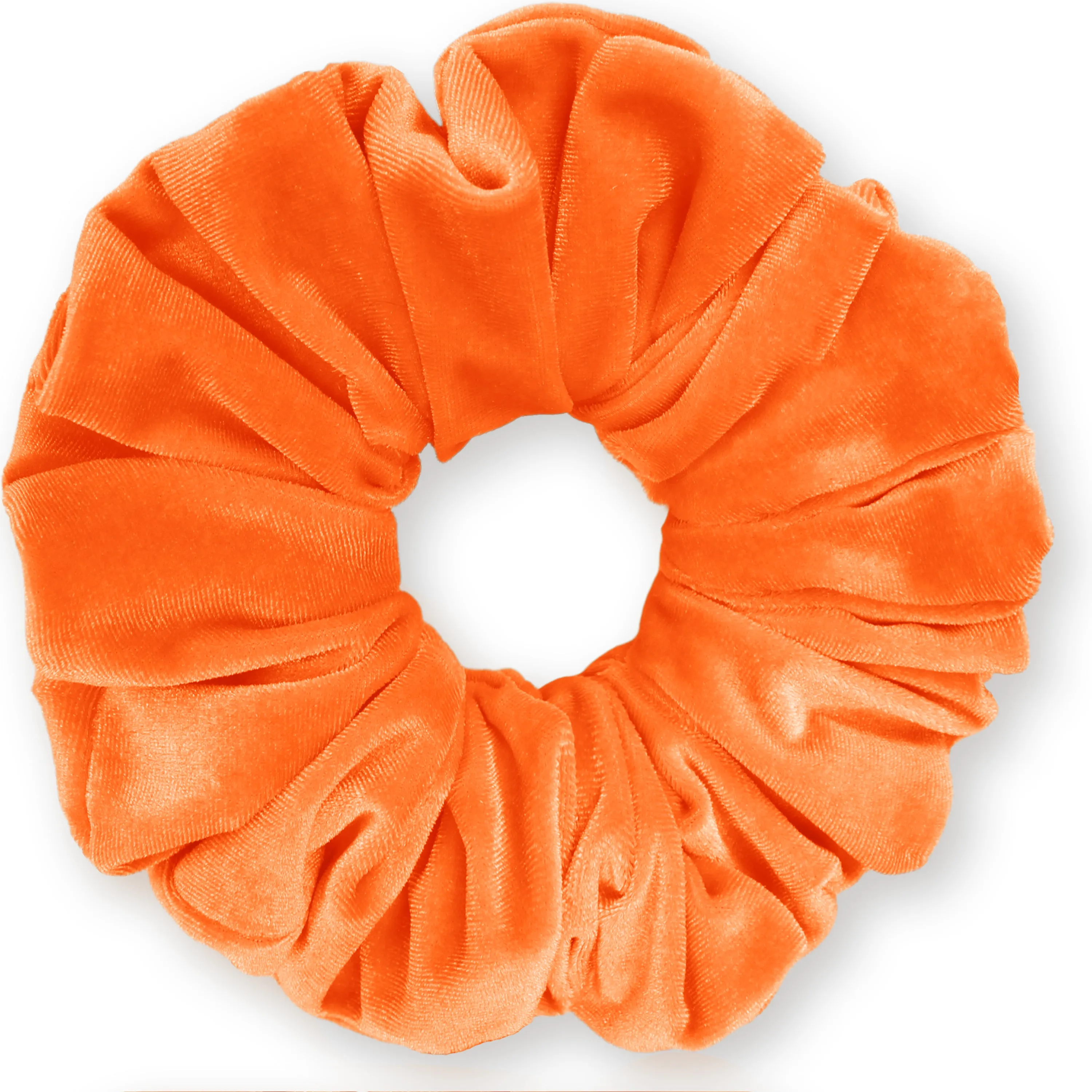 KING SIZE Velvet Scrunchies XXL Oversized Ponytail Holder Made in the USA Orange Tangerine