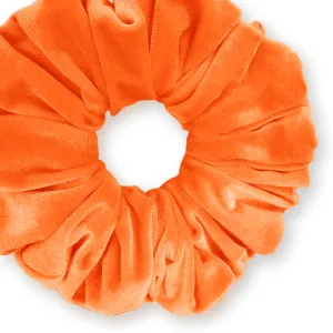 KING SIZE Velvet Scrunchies XXL Oversized Ponytail Holder Made in the USA Orange Tangerine