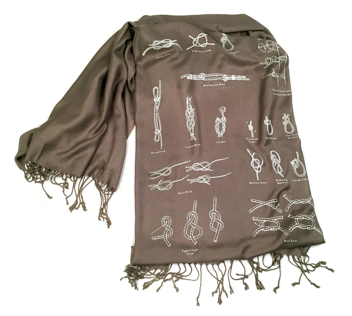 Knot Tying Diagram scarf. Boy Scout Knots pashmina.