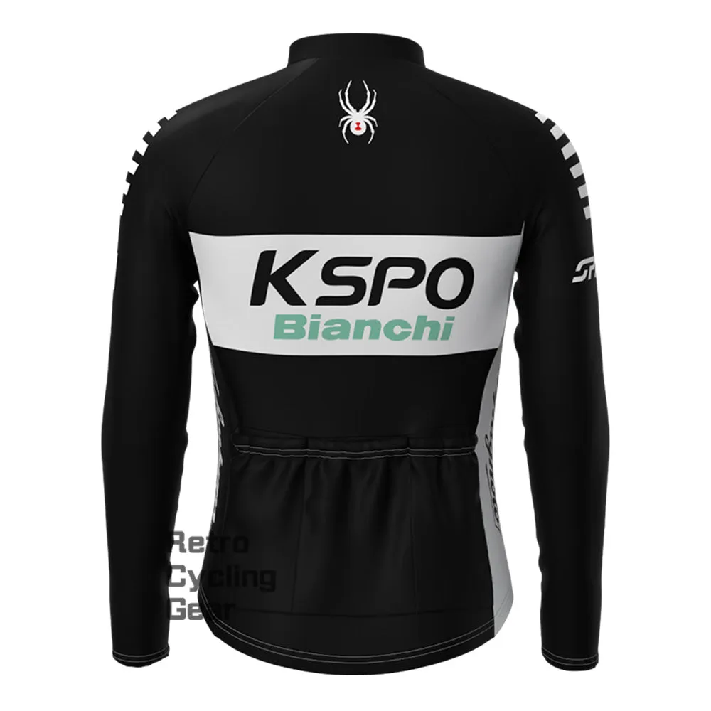 KSPO Bianchi Fleece Retro Long Sleeves Jerseys