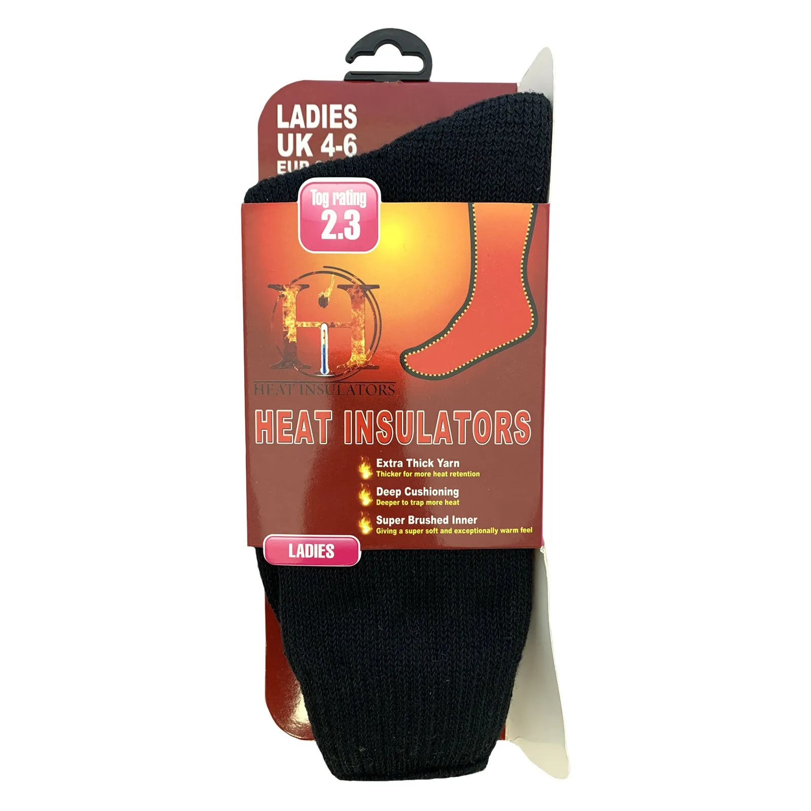 Ladies Size 4-6 Heat Insulator 2.3 Tog Rating Warm Thermal Socks Various Colours