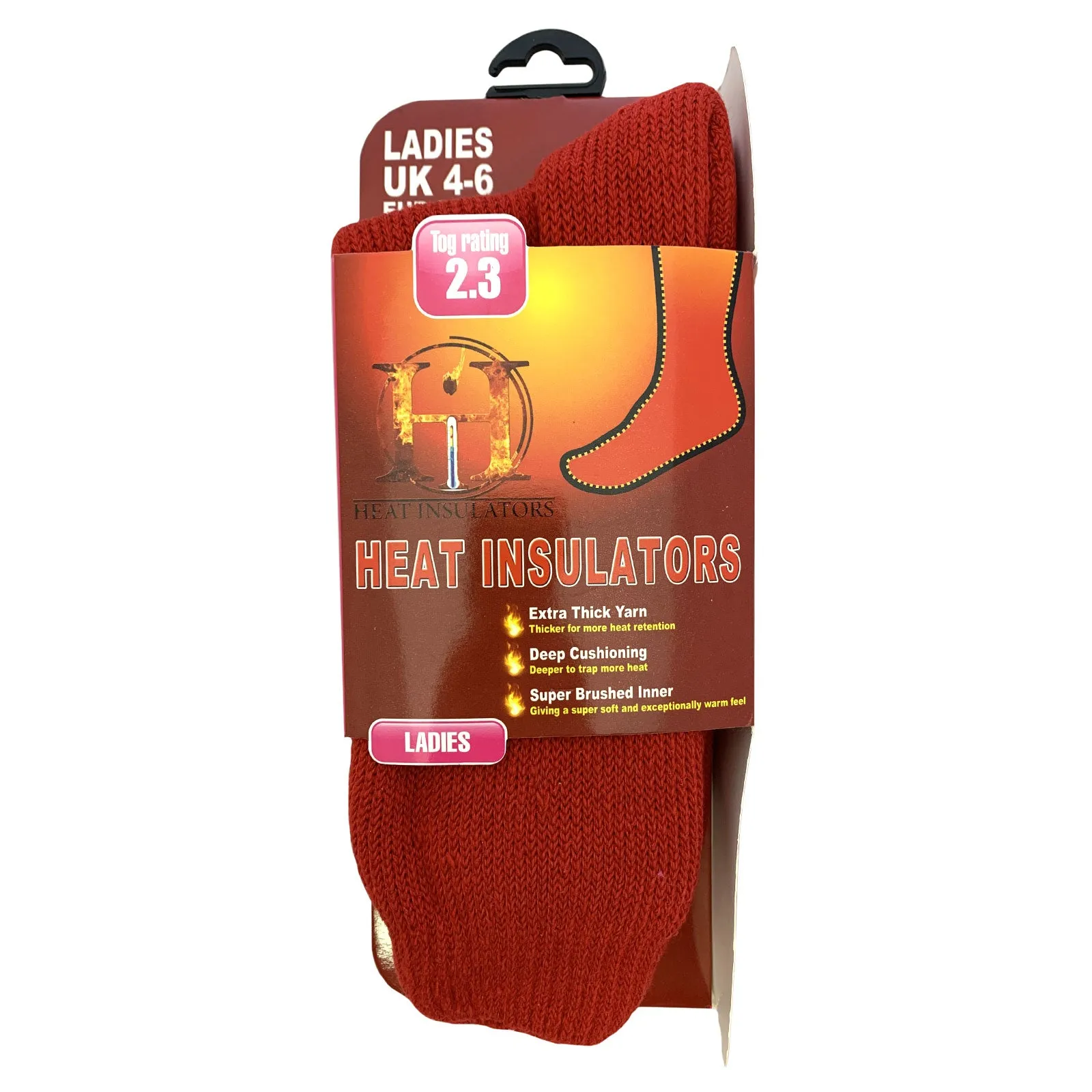 Ladies Size 4-6 Heat Insulator 2.3 Tog Rating Warm Thermal Socks Various Colours