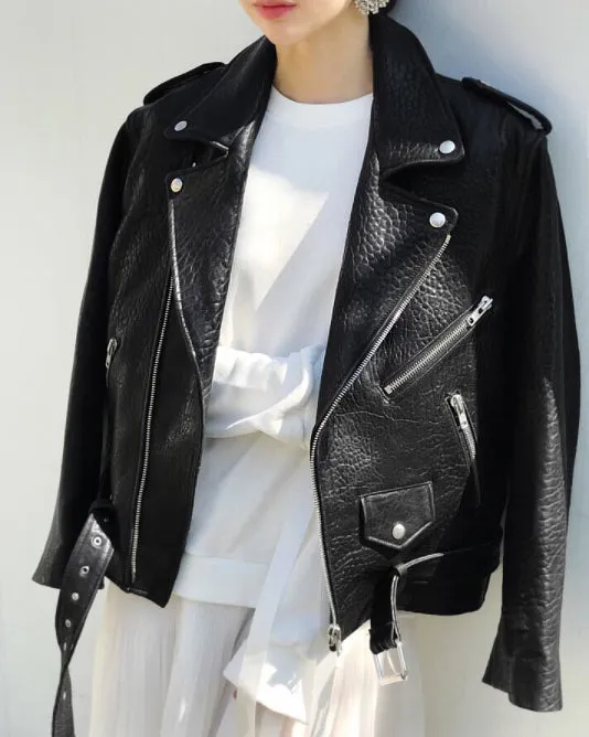 LUXE BUBBLE LEATHER JACKET