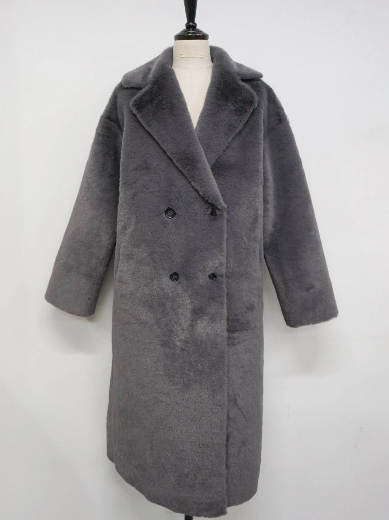 REVERSIBLE FAUX FUR COAT