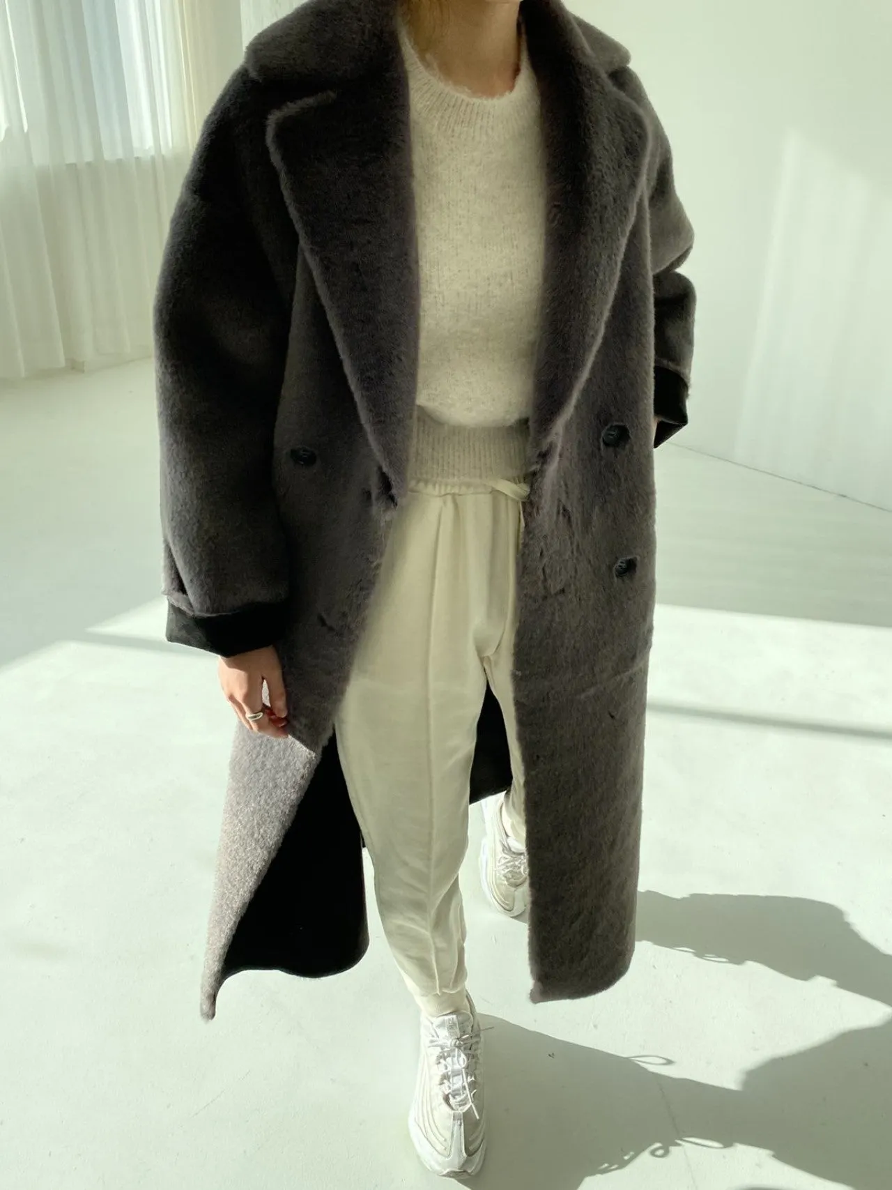 REVERSIBLE FAUX FUR COAT