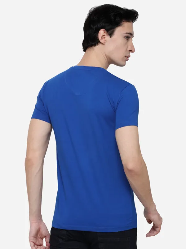 Royal Blue Slim Fit Solid T-Shirt | JadeBlue