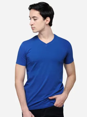 Royal Blue Slim Fit Solid T-Shirt | JadeBlue