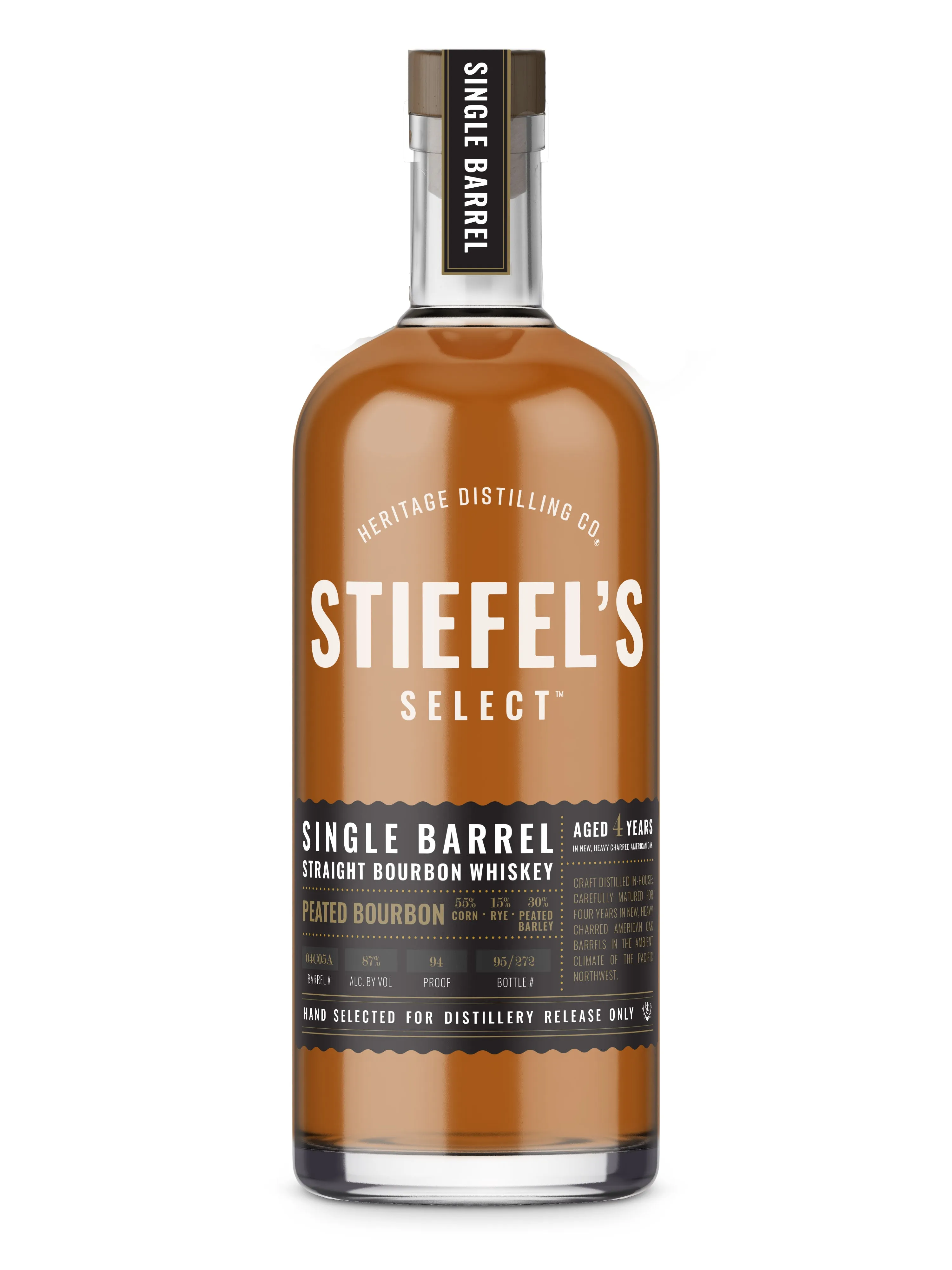 Stiefel's Select Single Barrel Straight Bourbon Whiskey: Peated Bourbon