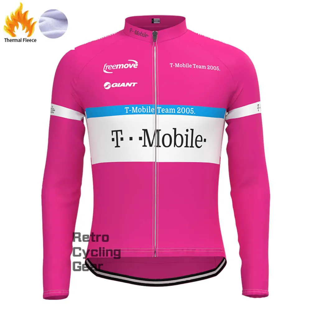 T-Mobile purple Fleece Retro Long Sleeves Jerseys