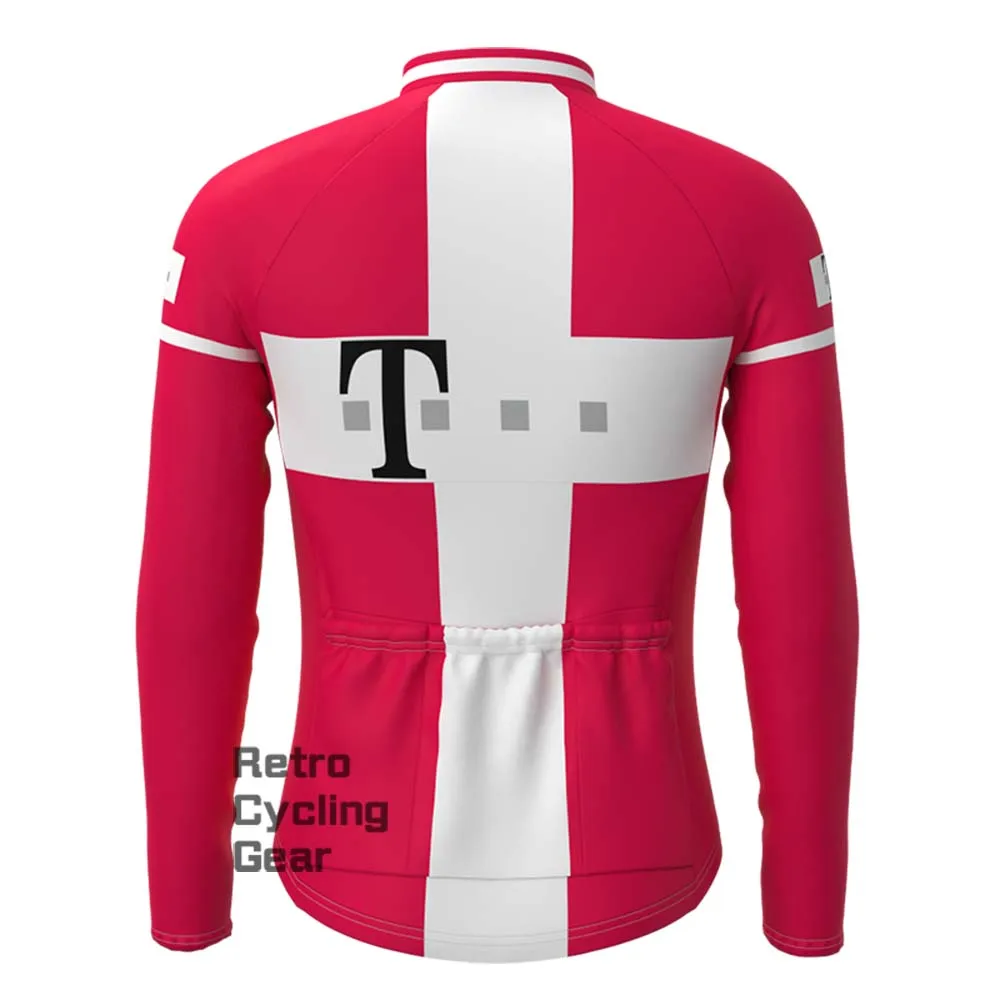 T Red Fleece Retro Long Sleeves Jerseys