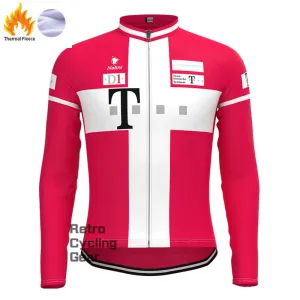 T Red Fleece Retro Long Sleeves Jerseys