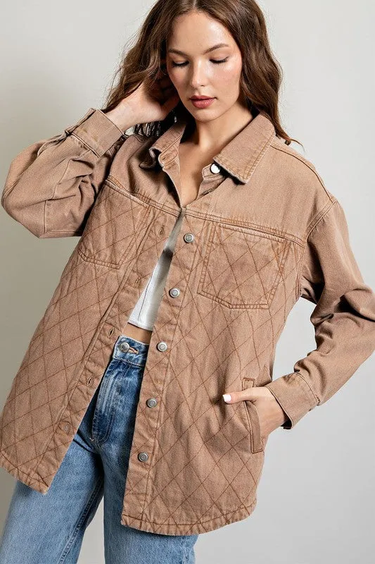 Tia Quilted Button Down Jacket