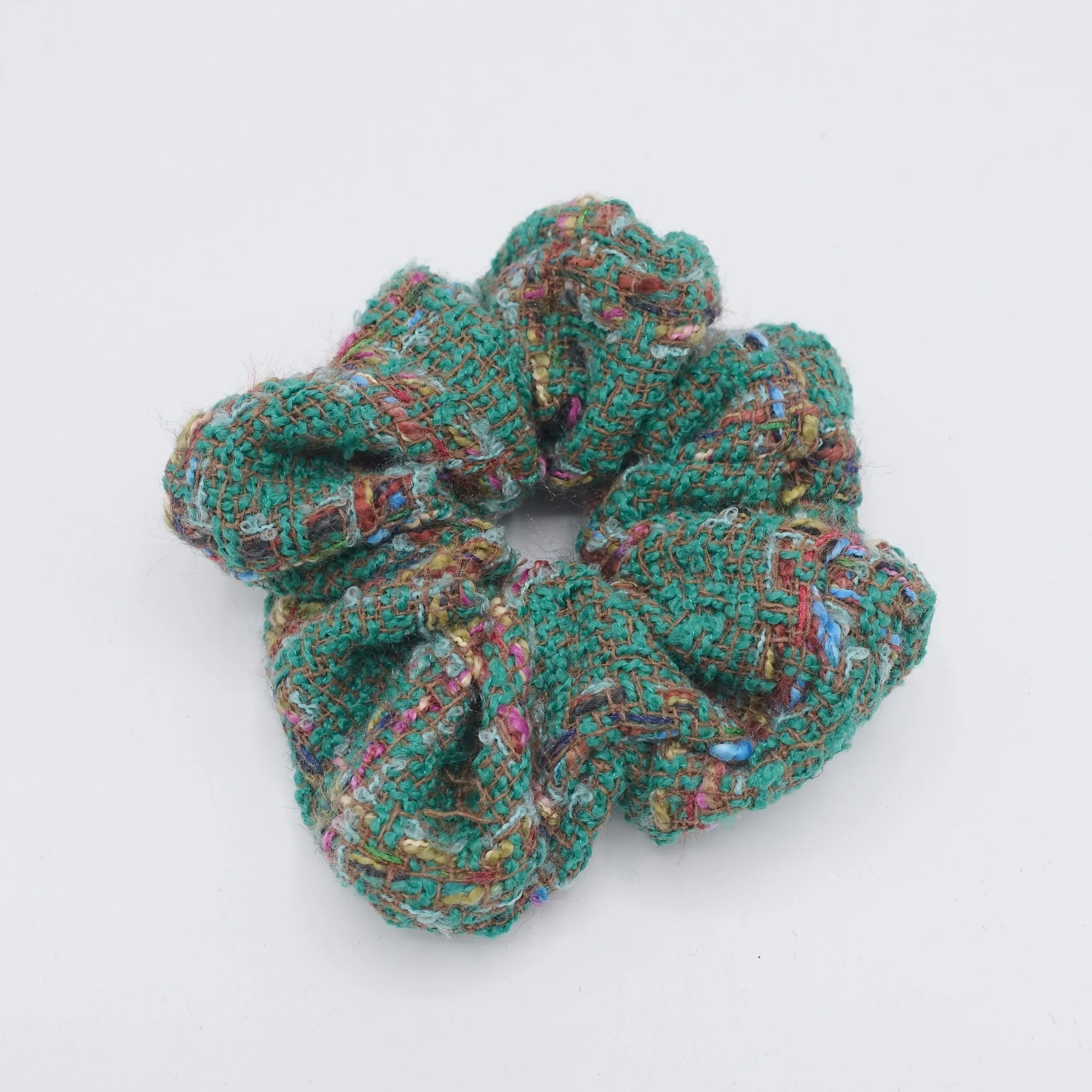 tweed scrunchies, thick scrunchies, Fall Winter hair elastic for women