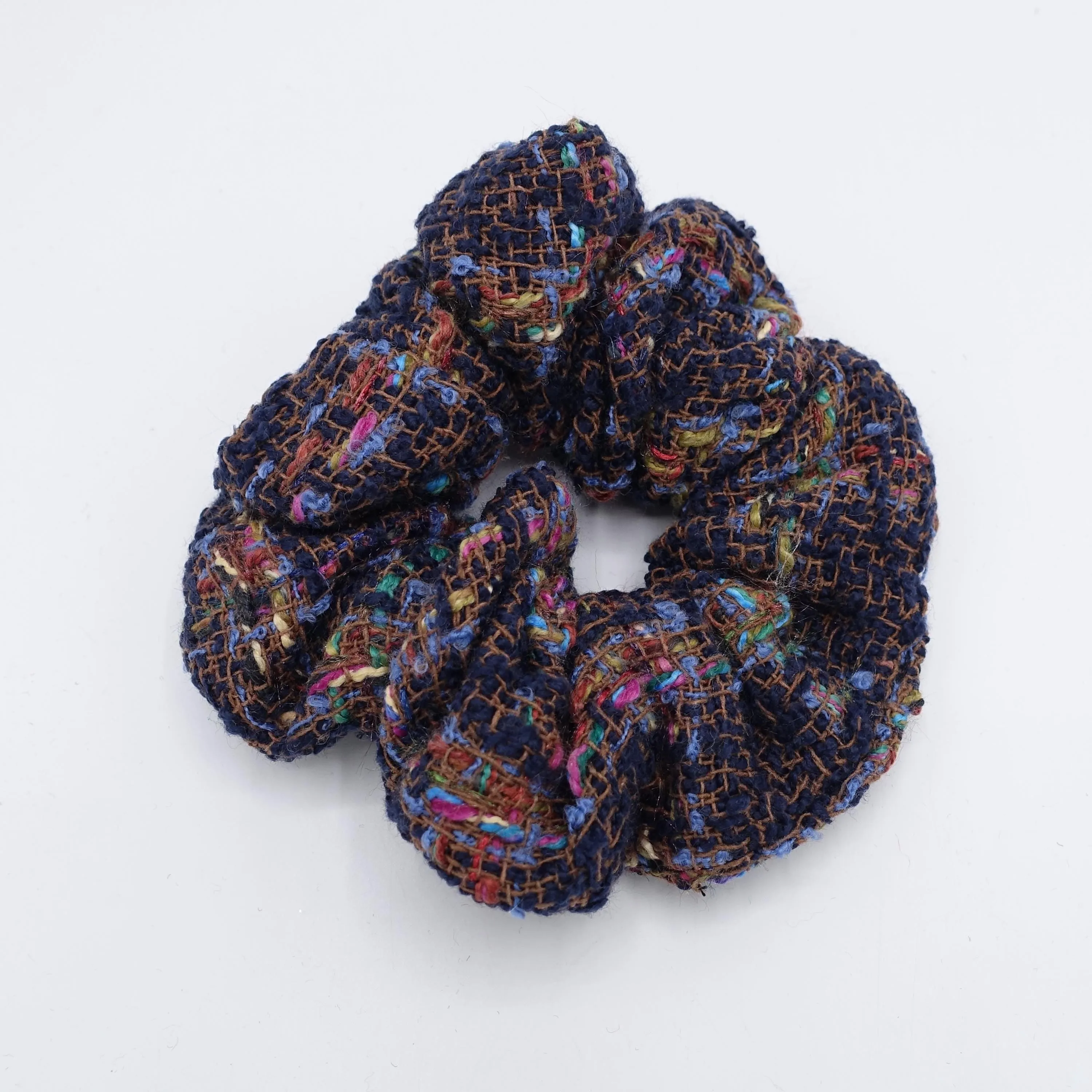 tweed scrunchies, thick scrunchies, Fall Winter hair elastic for women