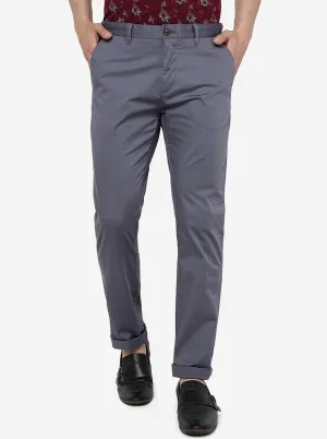 Violet Solid Uno Fit Casual Trouser | JadeBlue