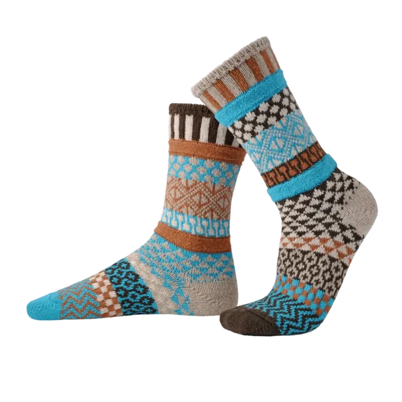 Walnut Recycled Wool Mix Crew Socks