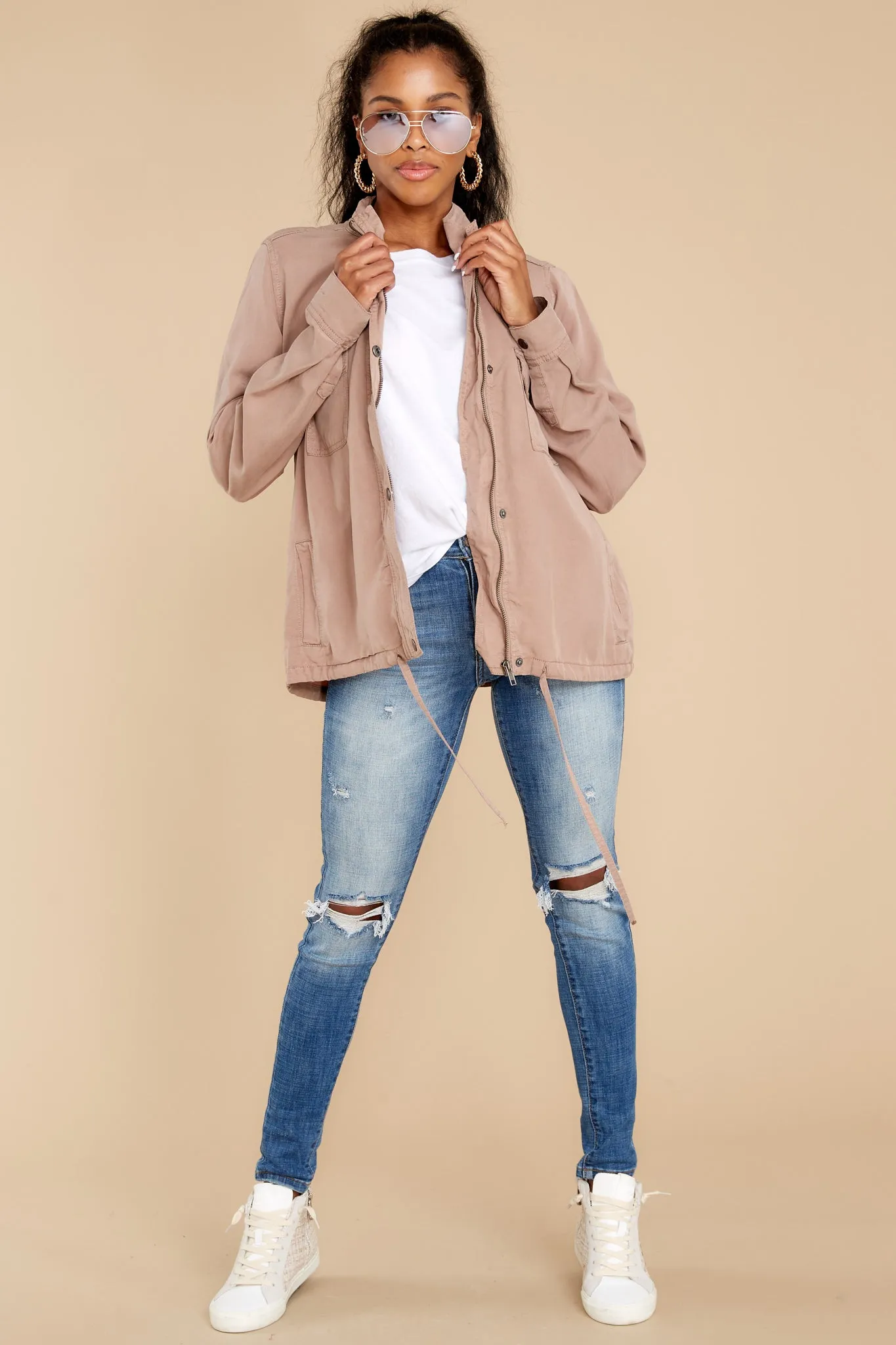 Worth The Fall Taupe Jacket