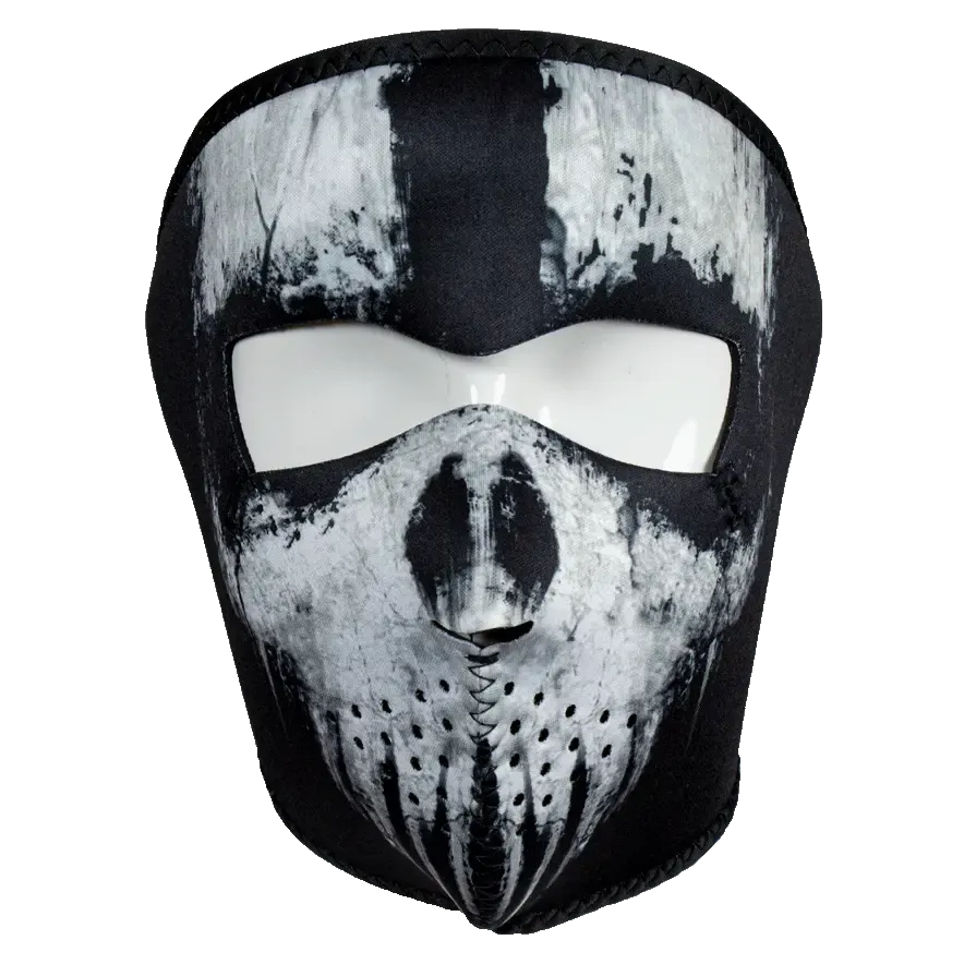 ZANheadgear Full Face Black Skull Neoprene Half Mask